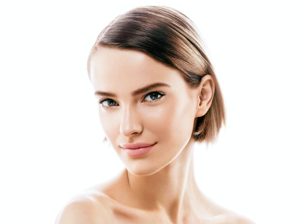 Young beautiful woman healthy perfect beauty skin and natural makeup